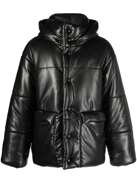Nanushka "HIDE" padded jacket in black vegan leather