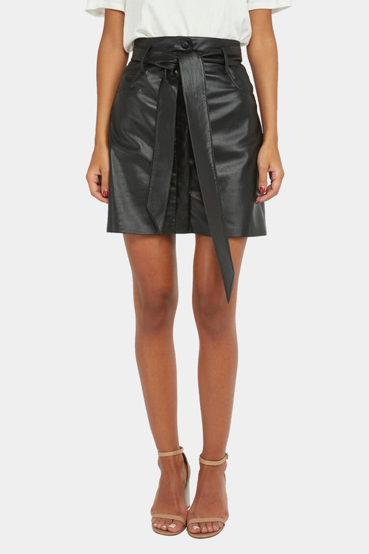 Nanushka "Meda" black vegan leather mini skirt