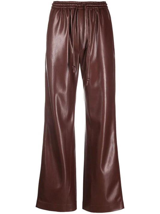 Nanushka CALIE pants in burgundy vegan leather