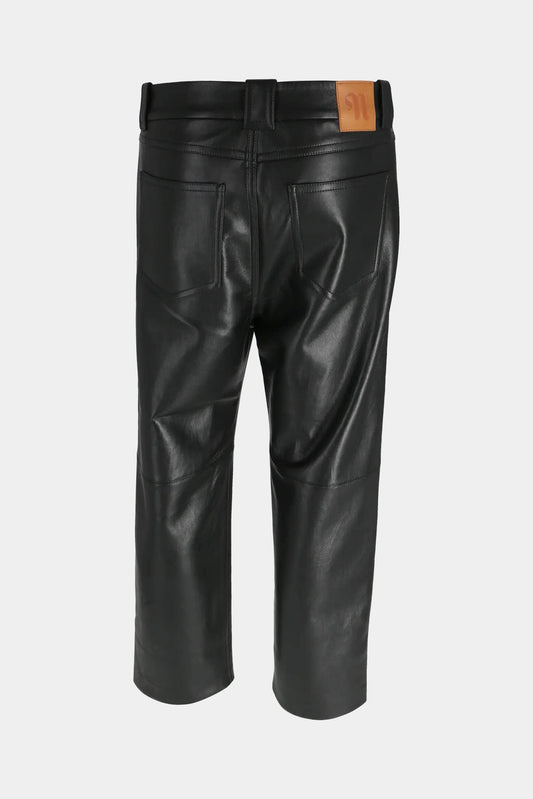 Nanushka Pantalon cargo "Nor" en cuir recyclé noir - LECLAIREUR