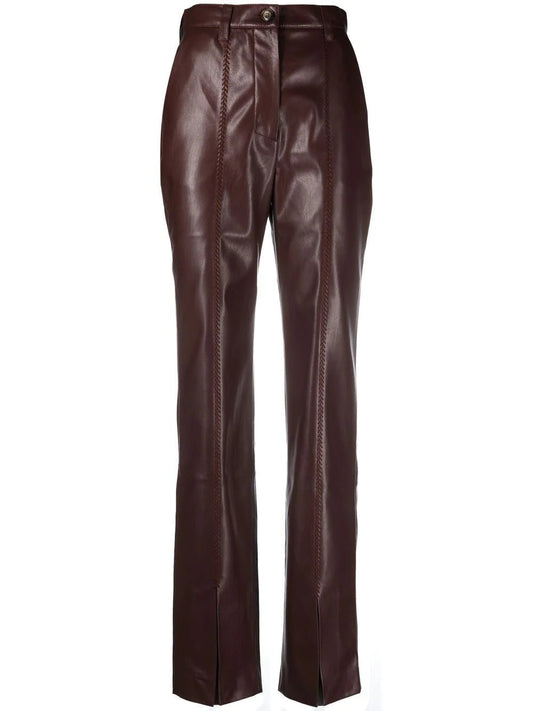 Nanushka "MASA" pants in vegan leather with slit detail