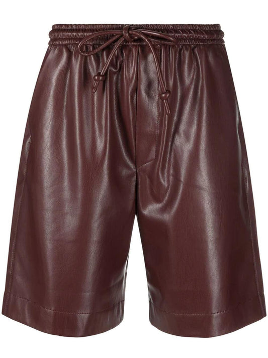 Nanushka "MUNIRA" shorts in burgundy vegan leather