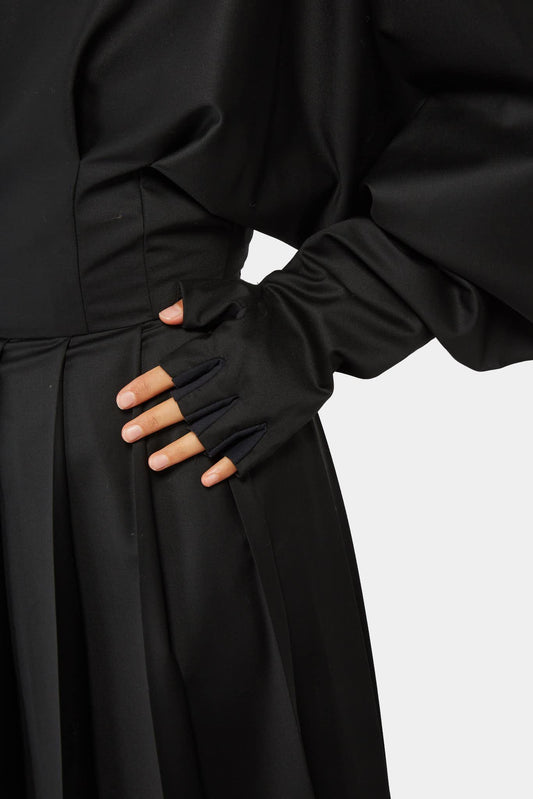 Natasha Zinko Robe plissée avec mitaines - LECLAIREUR