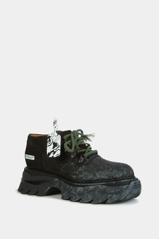 Off-White Plakes with black leather platform