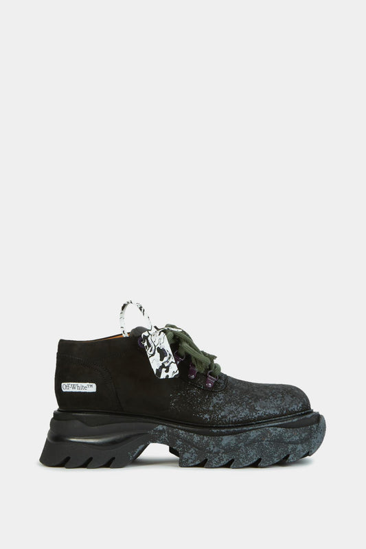 Off-White Plakes with black leather platform
