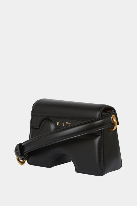 Black leather "Burrow-22" shoulder bag