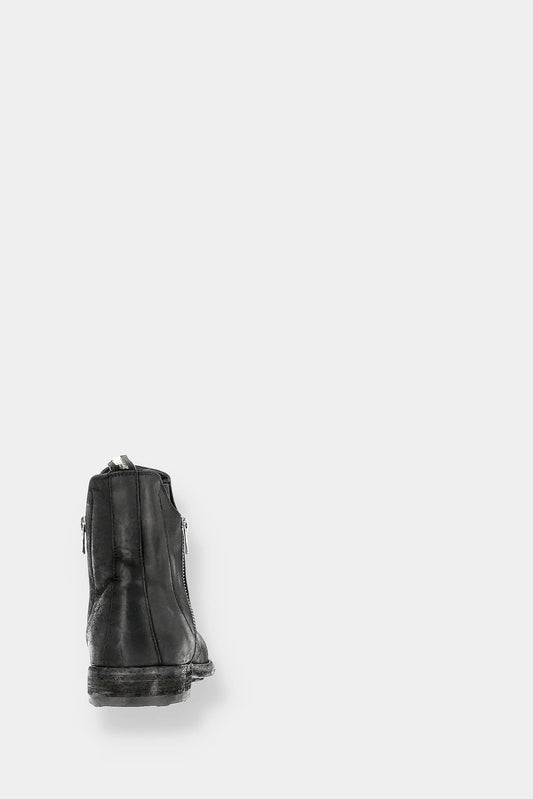 Officine Creative Bottines en velours de cuir noir "Arbus" à détails de fronces - LECLAIREUR