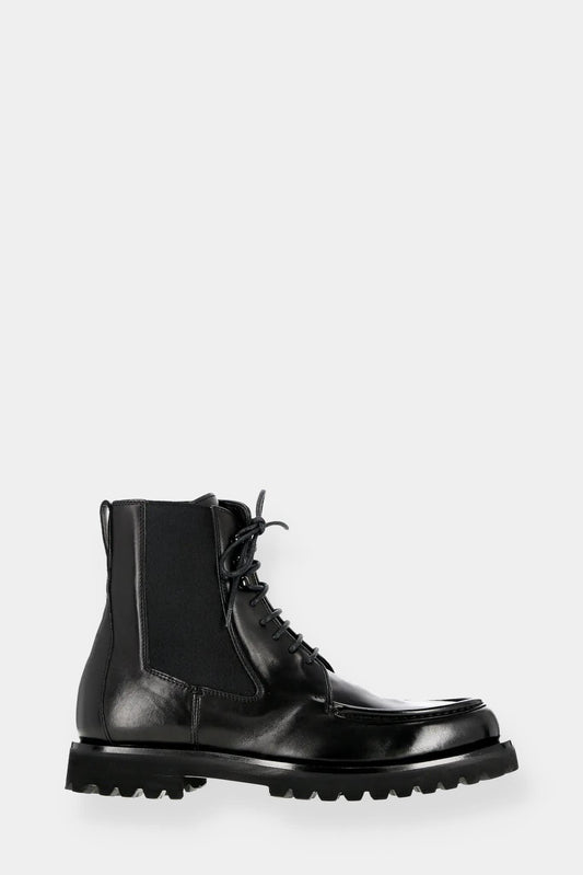 Officine Creative "Conceptual/005" black ankle boots with front lacing