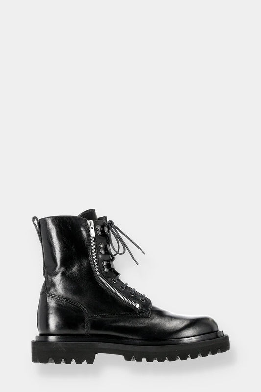 Officine Creative "Ultimate" black ankle boots with front lacing