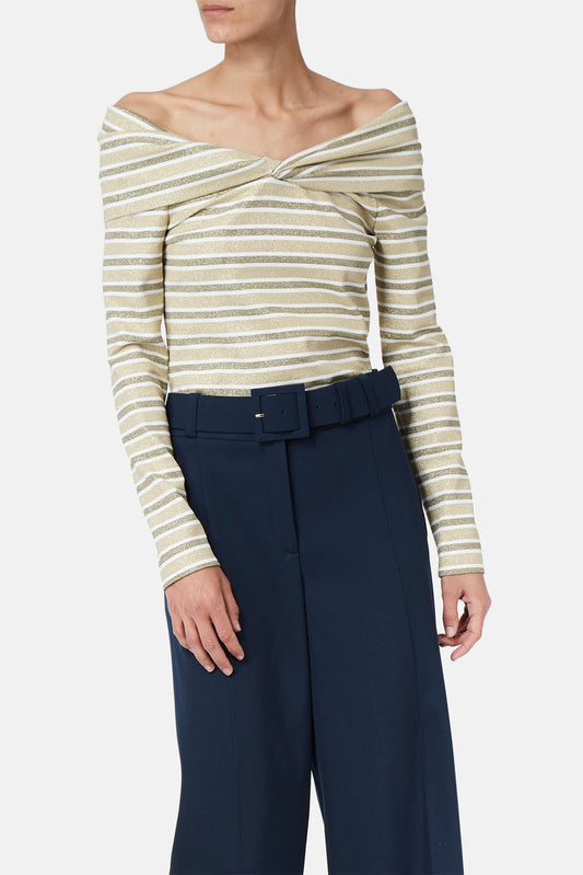 Oscar de la Renta Haut rayé doré - LECLAIREUR
