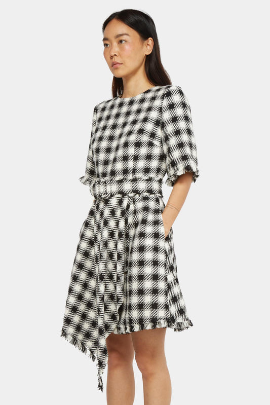 Oscar de la Renta Robe asymétrique à carreaux - LECLAIREUR