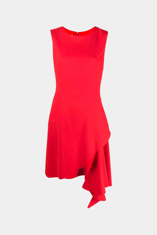 Red virgin wool short dress