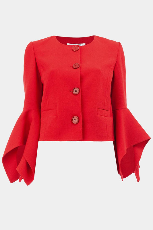 Red virgin wool cropped jacket