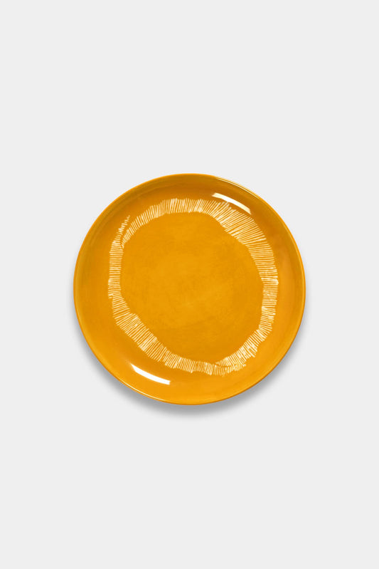 Ottolenghi x Serax Lot of 2 "Feast" plates in yellow sandstone (Ø 19 cm)
