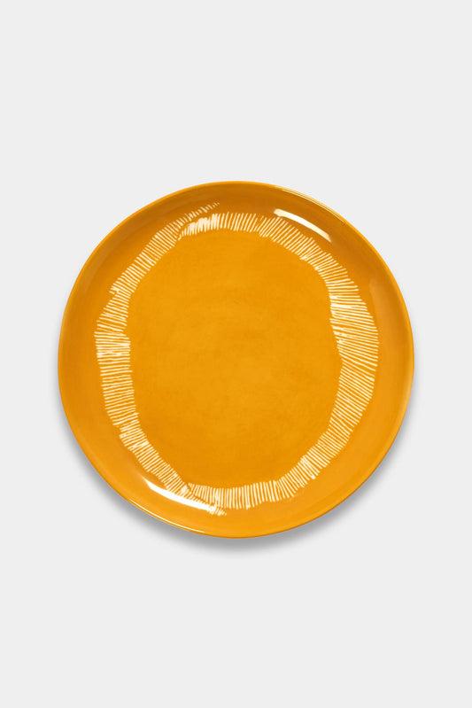 Ottolenghi x Serax Lot of 2 "Feast" plates in yellow sandstone (Ø 22.5 cm)