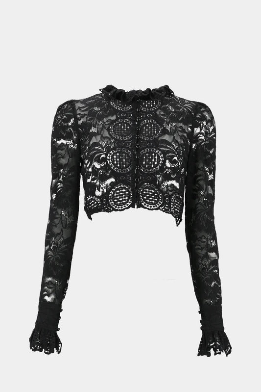 Paco Rabanne High shortened in black openwork lace