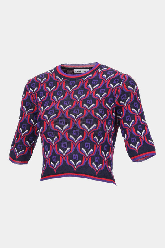 Paco Rabanne Monogrammed knitted top with jacquard pattern
