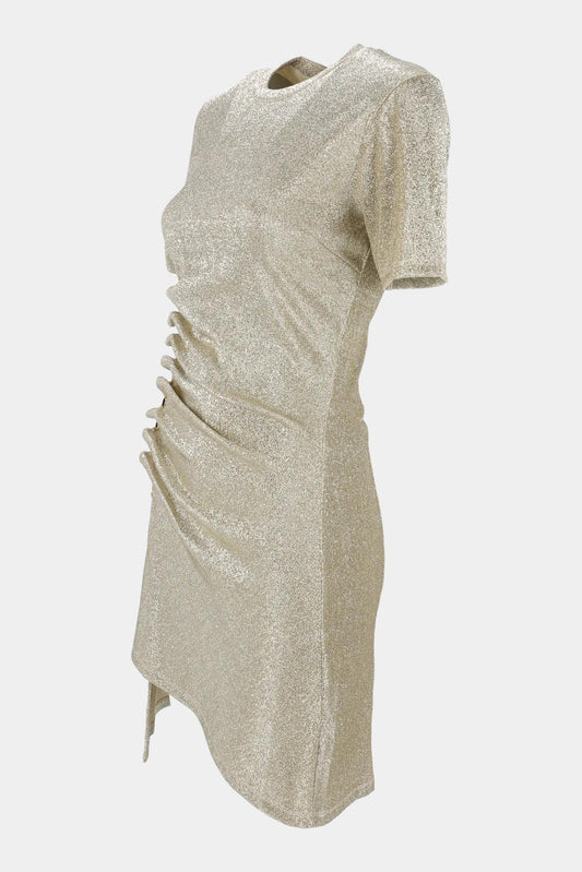 Paco Rabanne Gold dress with side buttons