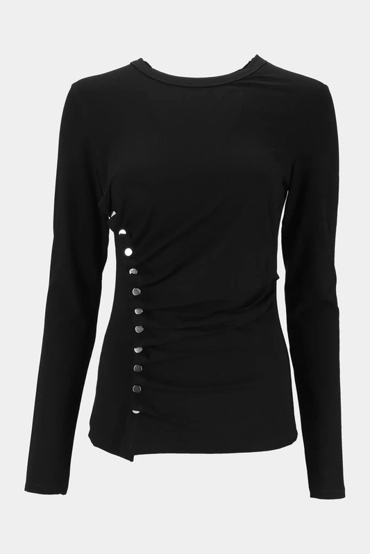 Paco Rabanne Black top with side buttons