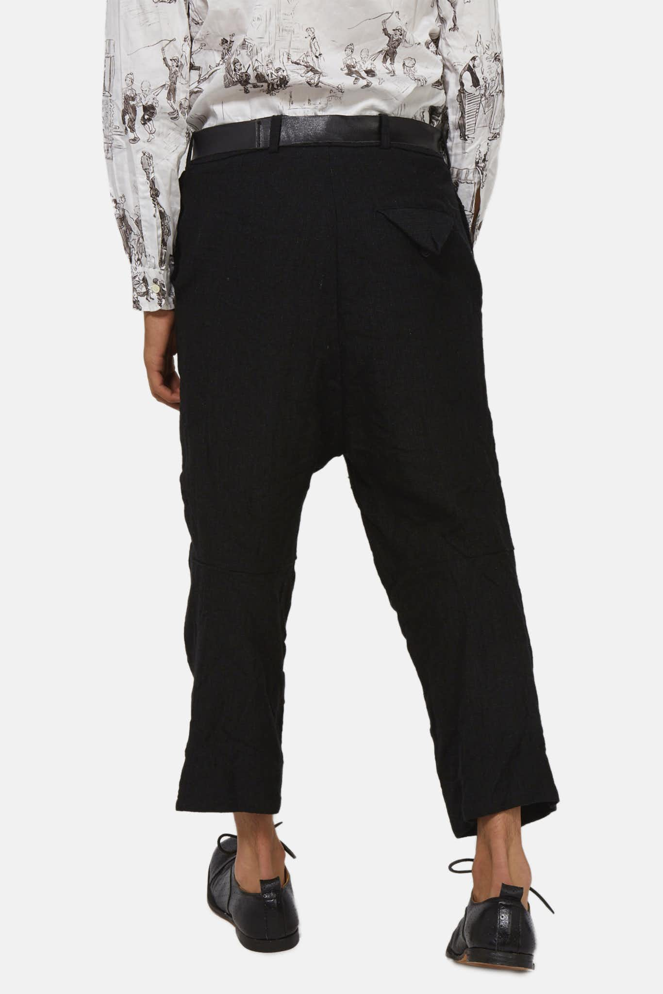 Paul Harnden Black Belted Trousers