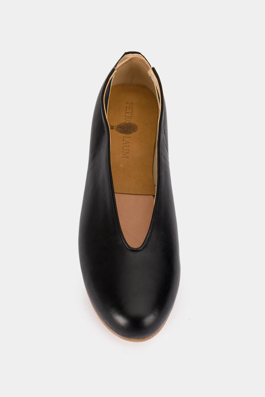 Petrosolaum Ballerines en cuir de veau noir - LECLAIREUR