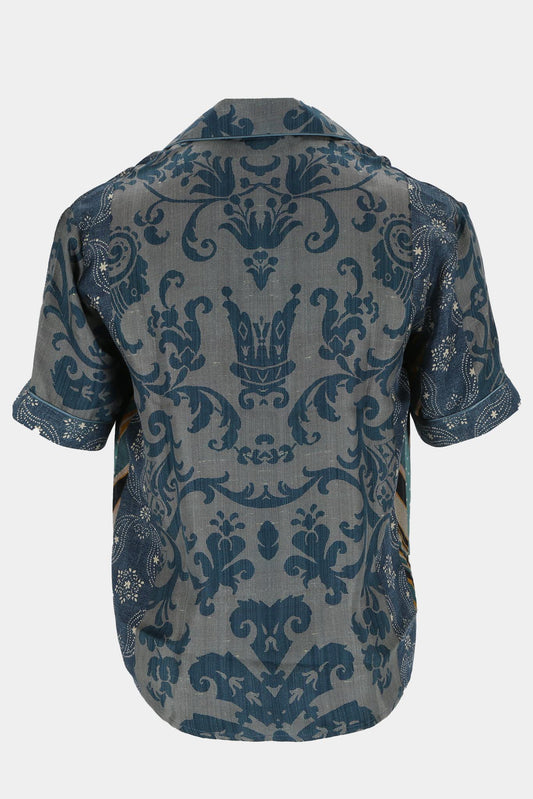 Pierre-Louis Mascia "Aloe" shirt in blue silk