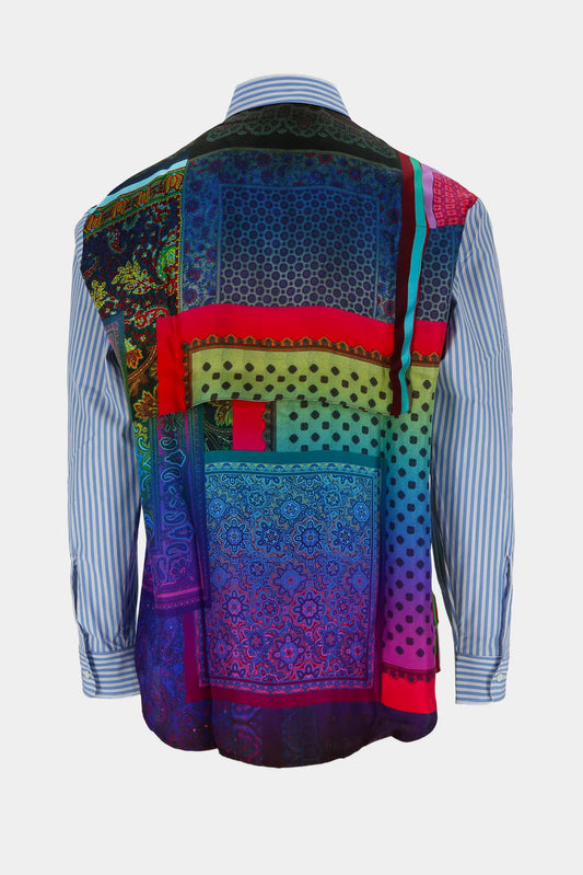 Pierre-Louis Mascia "Alokam" shirt contrasting in multicolored silk
