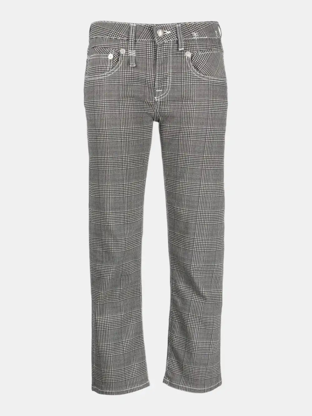 R13 Gray checkered printed jeans LECLAIREUR