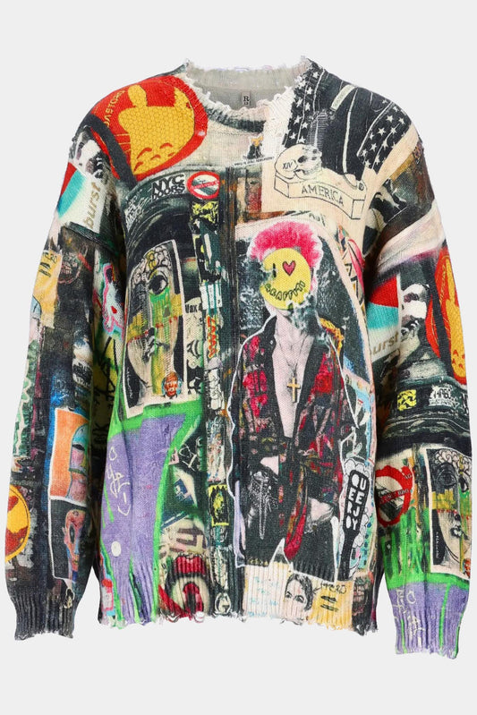 R13 "CROSBY AND BROOME GRAFFITI" unstructured sweater