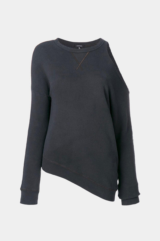 Dark grey cotton sweatshirt with cut-out detail 