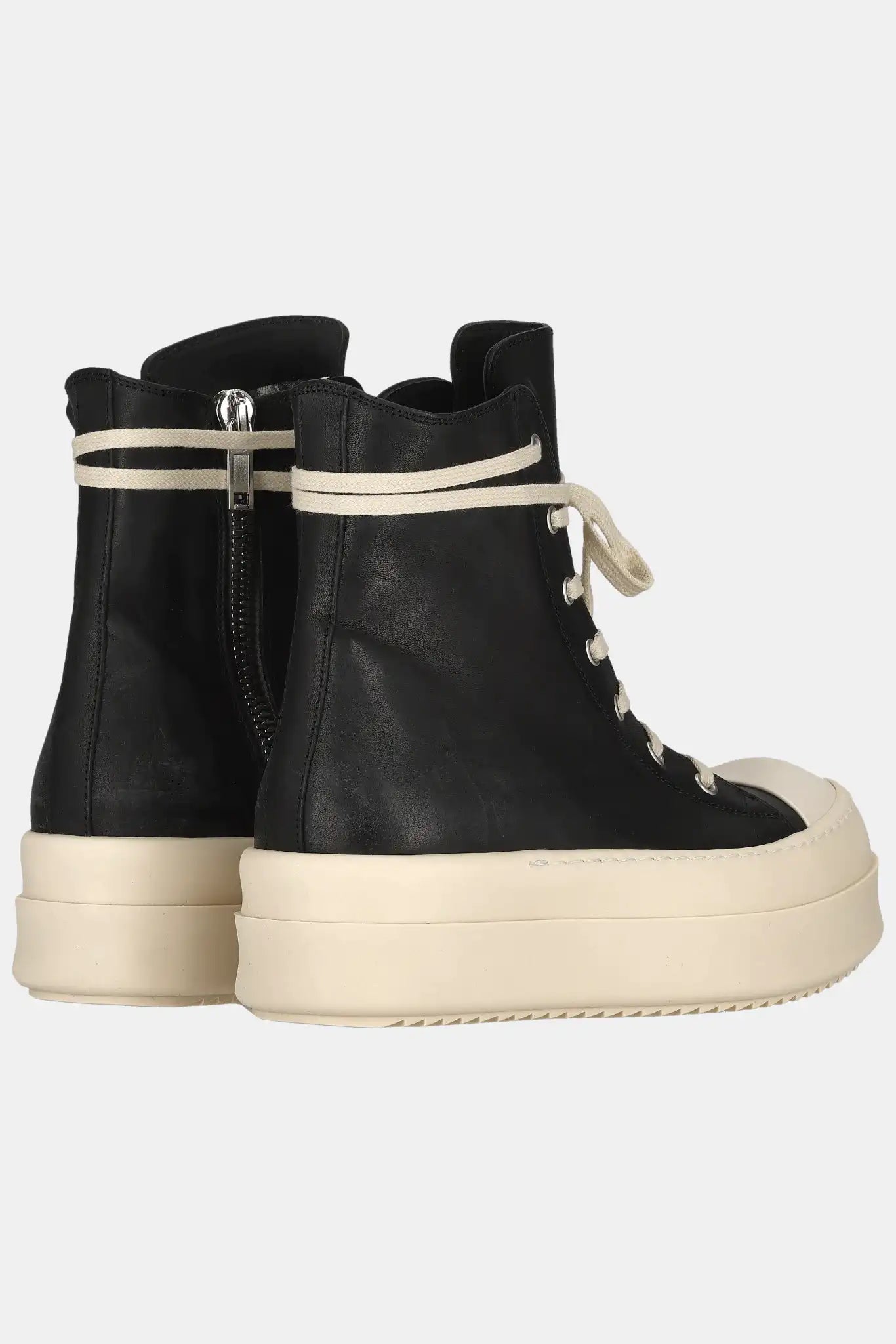 Rick Owens Mega Bumper sneakers in black leather - LECLAIREUR