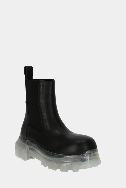 Rick Owens Boots "Beatle Bozo Tractor" in black leather
